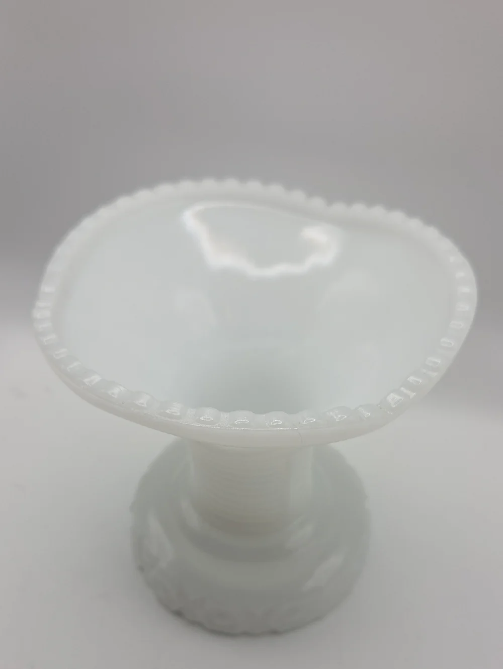 Mckee White Milk Glass Pedestal Compote For Concord Punch Bowl Rare